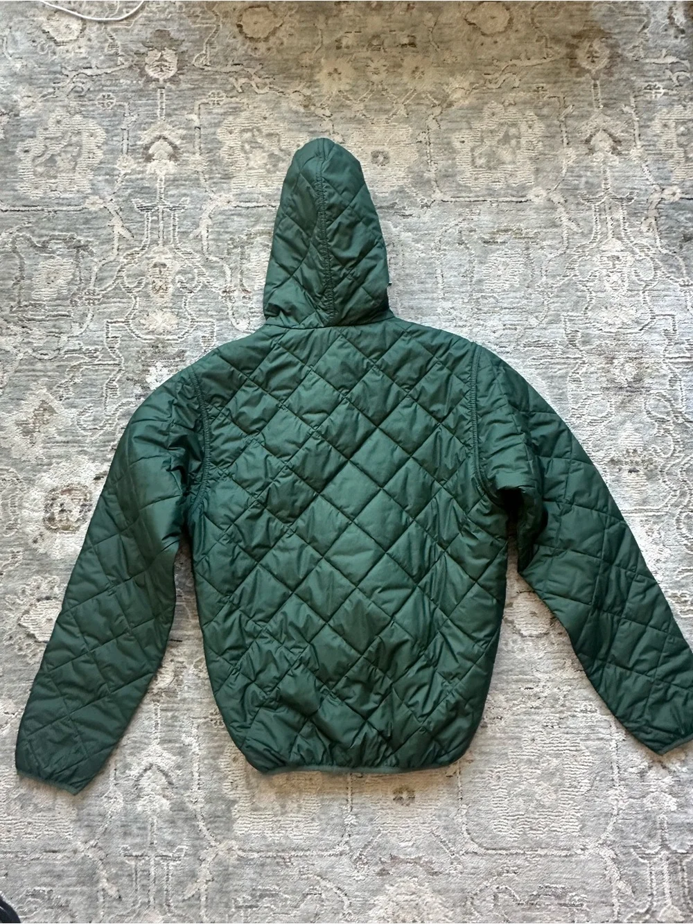 Patagonia Dark Green Quilted Hooded Jacket - Picture 3 of 4